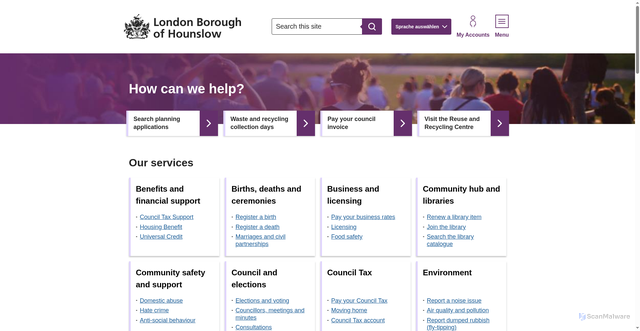 Security scan screenshot of http://www.hounslow.gov.uk