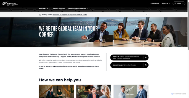 Security scan screenshot of https://www.nzte.govt.nz/