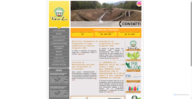 Security scan screenshot of https://www.consorziovalledelliri.it
