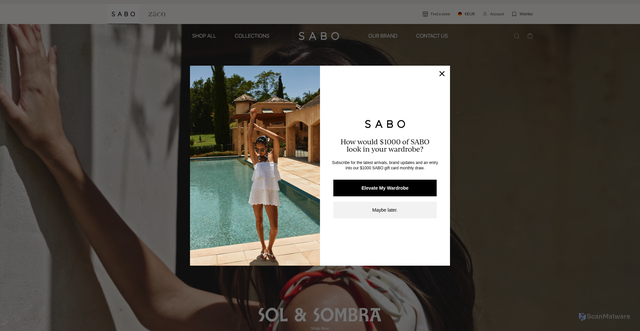 Security scan screenshot of https://saboskirt.com