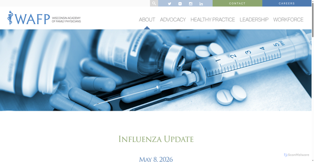 Security scan screenshot of https://www.wafp.org/about/resources/influenza-update