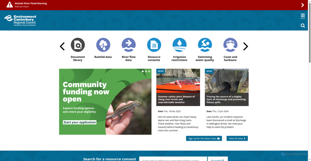 Security scan screenshot of https://www.ecan.govt.nz/
