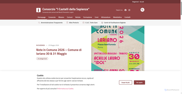 Security scan screenshot of https://www.castellidellasapienza.it
