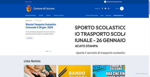 Security scan screenshot of https://comune.ceccano.fr.it/