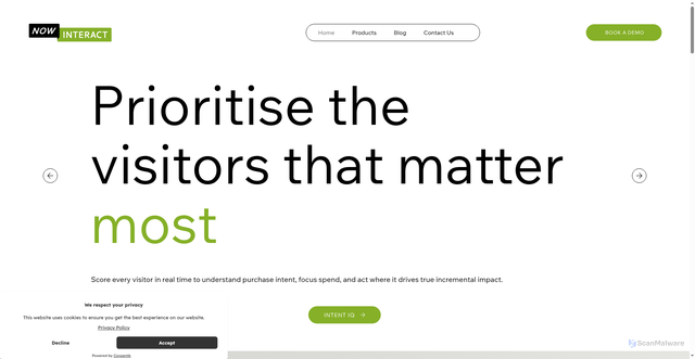 Security scan screenshot of https://nowinteract.com