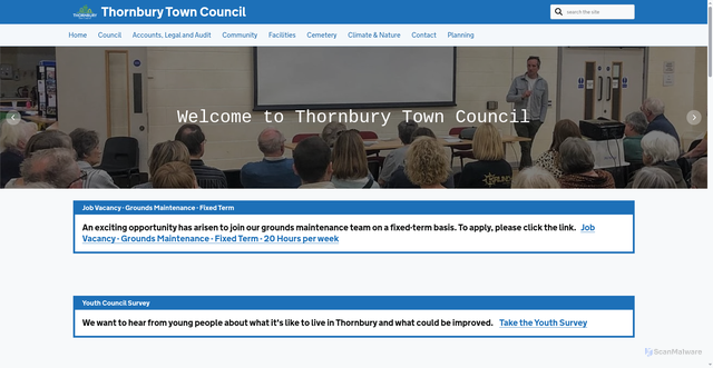 Security scan screenshot of http://www.thornburytowncouncil.gov.uk