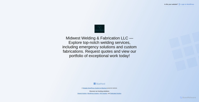 Security scan screenshot of https://midwestweldingfabricationllc.com/