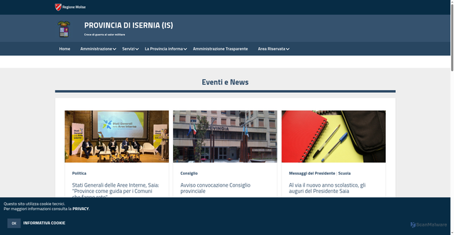 Security scan screenshot of https://www.provincia.isernia.it/hh/index.php
