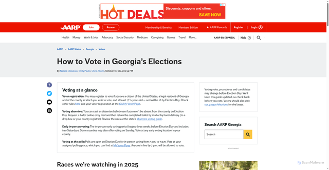 Security scan screenshot of https://states.aarp.org/georgia/election-voting-guide