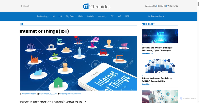 Security scan screenshot of https://itchronicles.com/iot/internet-of-things-iot/