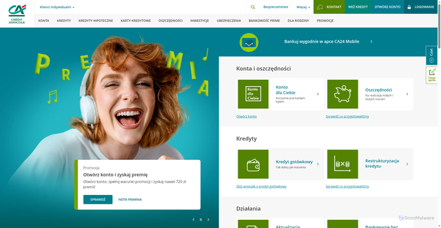 Security scan screenshot of https://ewniosek.credit-agricole.pl