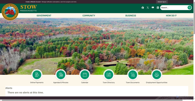 Security scan screenshot of http://www.stow-ma.gov/