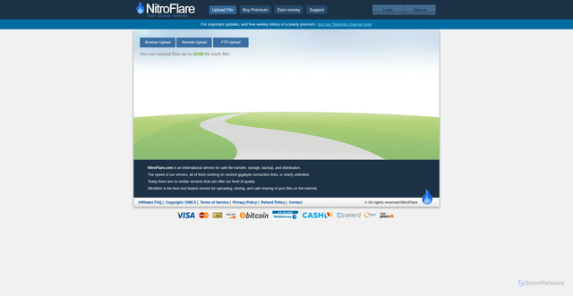 Security scan screenshot of https://nitroflare.com
