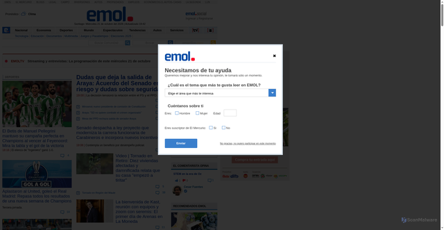 Security scan screenshot of https://emol.com