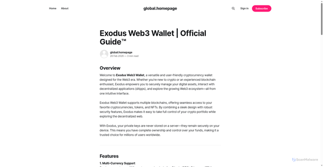 Security scan screenshot of https://global-platform.ghost.io/exodus/