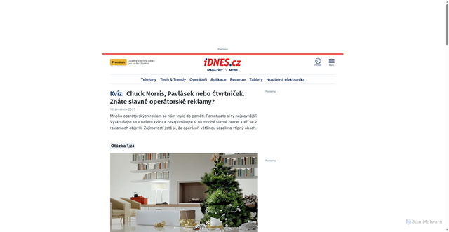 Security scan screenshot of https://www.idnes.cz/mobil/chuck-norris-pavlasek-nebo-ctvrtnicek-znate-slavne-operatorske-reklamy.Q241120_154206_mobil_LHR