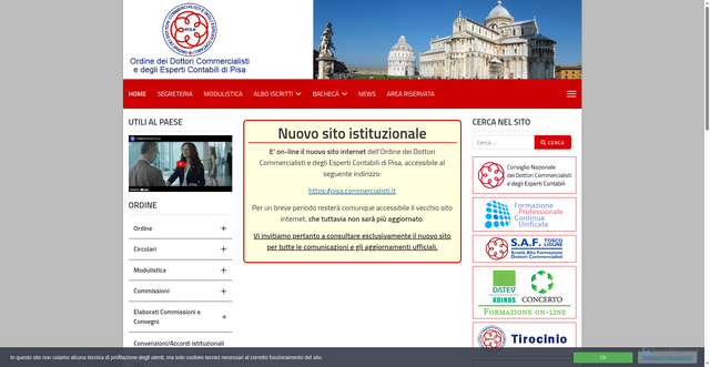 Security scan screenshot of https://www.odcecpisa.it/