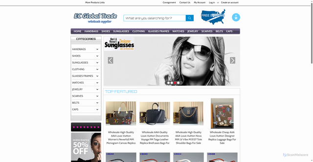 Security scan screenshot of https://aaahandbags.ru