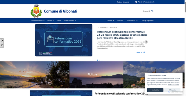 Security scan screenshot of https://www.comune.vibonati.sa.it/