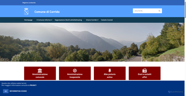 Security scan screenshot of https://www.comune.corrido.co.it