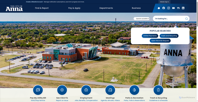 Security scan screenshot of https://annatexas.gov/