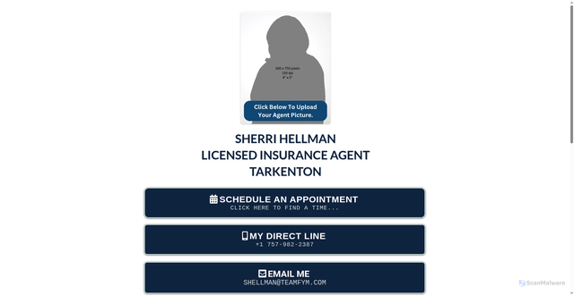 Security scan screenshot of https://shellman.my-agent-appt.com/digital-business-card