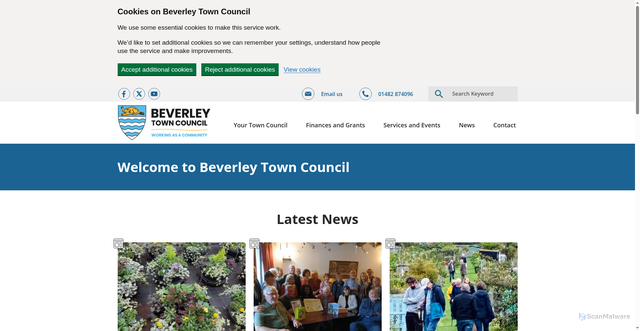 Security scan screenshot of https://www.beverley.gov.uk/