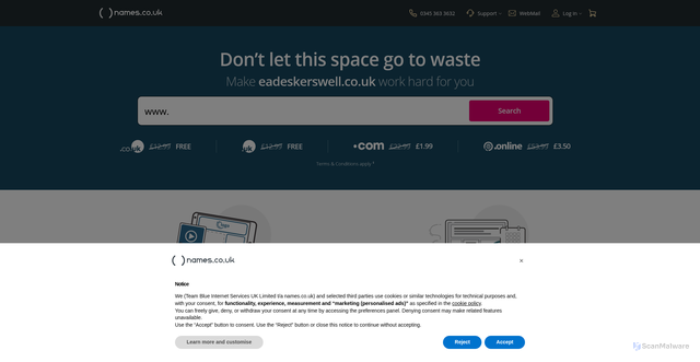 Security scan screenshot of http://www.eadeskerswell.co.uk/