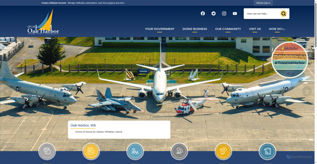 Security scan screenshot of https://oakharbor.gov/