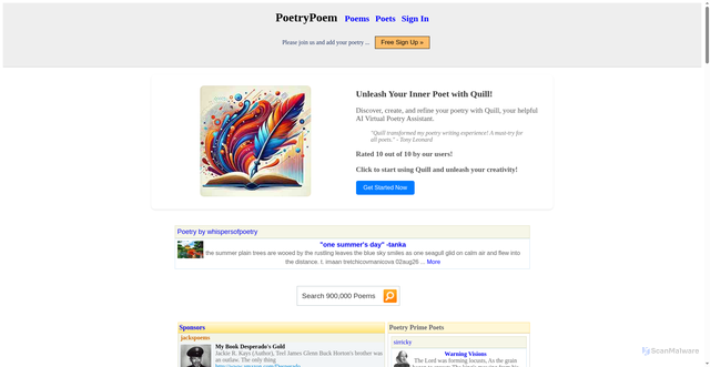 Security scan screenshot of https://poetrypoem.com