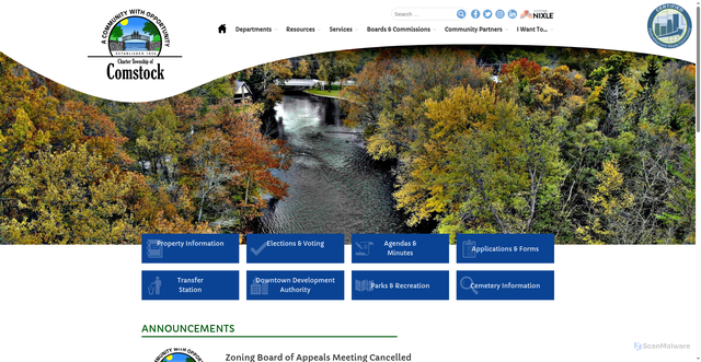 Security scan screenshot of https://comstockmi.gov/