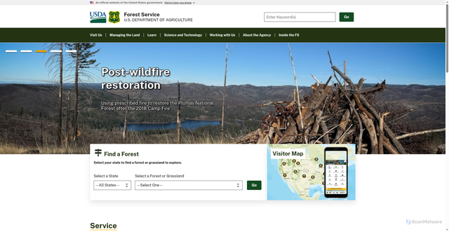 Security scan screenshot of https://fs.usda.gov