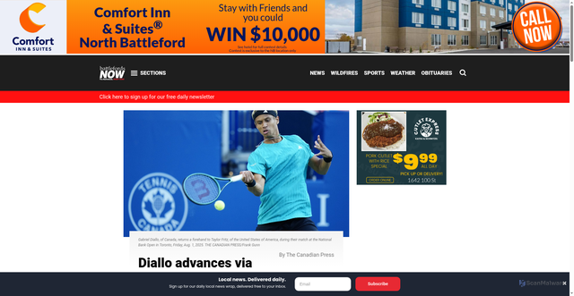 Security scan screenshot of https://battlefordsnow.com/2025/10/05/diallo-advances-via-walkover-over-goffin-at-shanghai-masters/