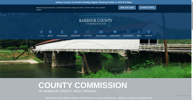 Security scan screenshot of https://barbourcountywv.gov/