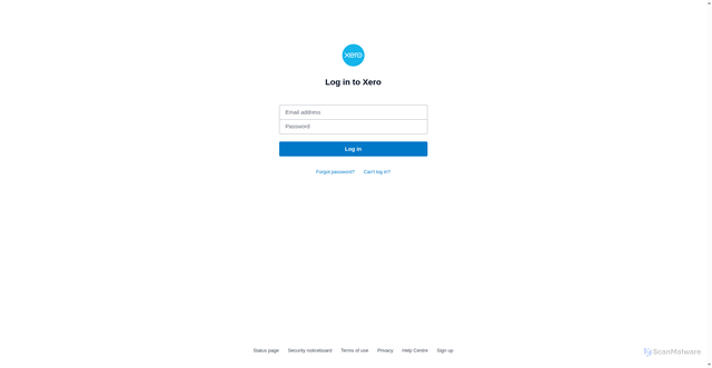 Security scan screenshot of https://login.xero.com