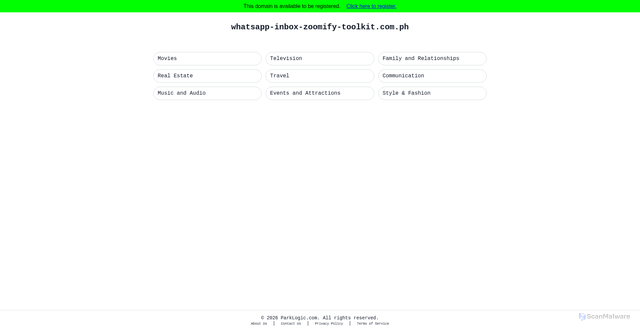 Security scan screenshot of http://whatsapp-inbox-zoomify-toolkit.com.ph/