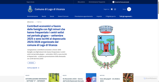 Security scan screenshot of https://www.comune.lugo.vi.it/