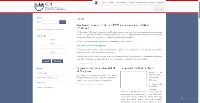 Security scan screenshot of https://www.opimessina.it/