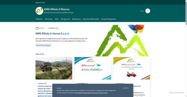 Security scan screenshot of https://www.amarifiutoerisorsa.it/it