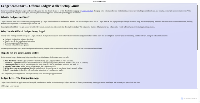 Security scan screenshot of https://startledgorcm.wixstudio.com/us-en