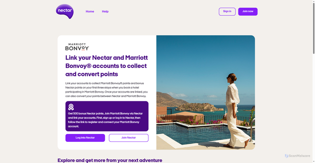 Security scan screenshot of https://www.nectar.com/brands/marriott-bonvoy