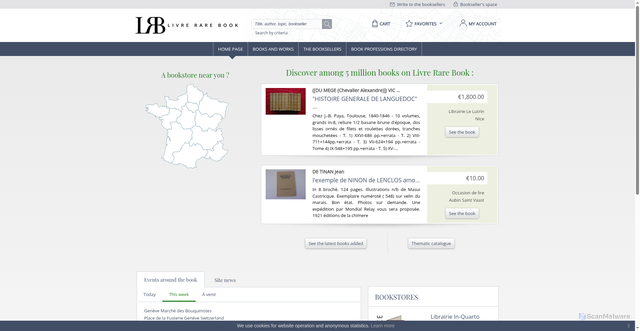 Security scan screenshot of https://www.livre-rare-book.com