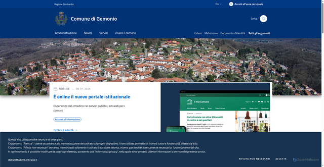 Security scan screenshot of https://comune.gemonio.va.it/