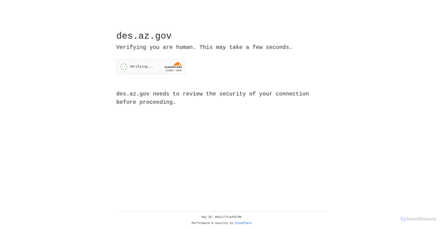 Security scan screenshot of https://des.az.gov/