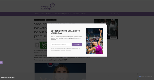 Security scan screenshot of https://womenstennisblog.com/2026/08/07/sabalenka-on-usopen-basketball-dress/