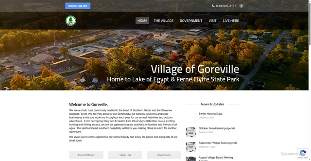 Security scan screenshot of https://villageofgoreville.gov/