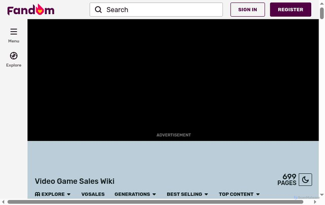 Security scan screenshot of https://vgsales.fandom.com/wiki/Electronic_Arts