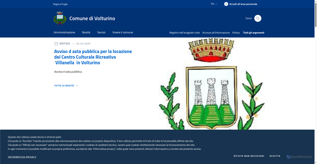 Security scan screenshot of https://www.comune.volturino.fg.it