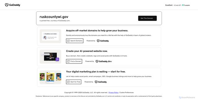 Security scan screenshot of https://ruskcountywi.gov/