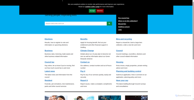 Security scan screenshot of https://www.gedling.gov.uk/